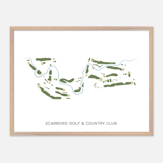 Scarboro Golf Country Club Modern Watercolor Course Map Poster