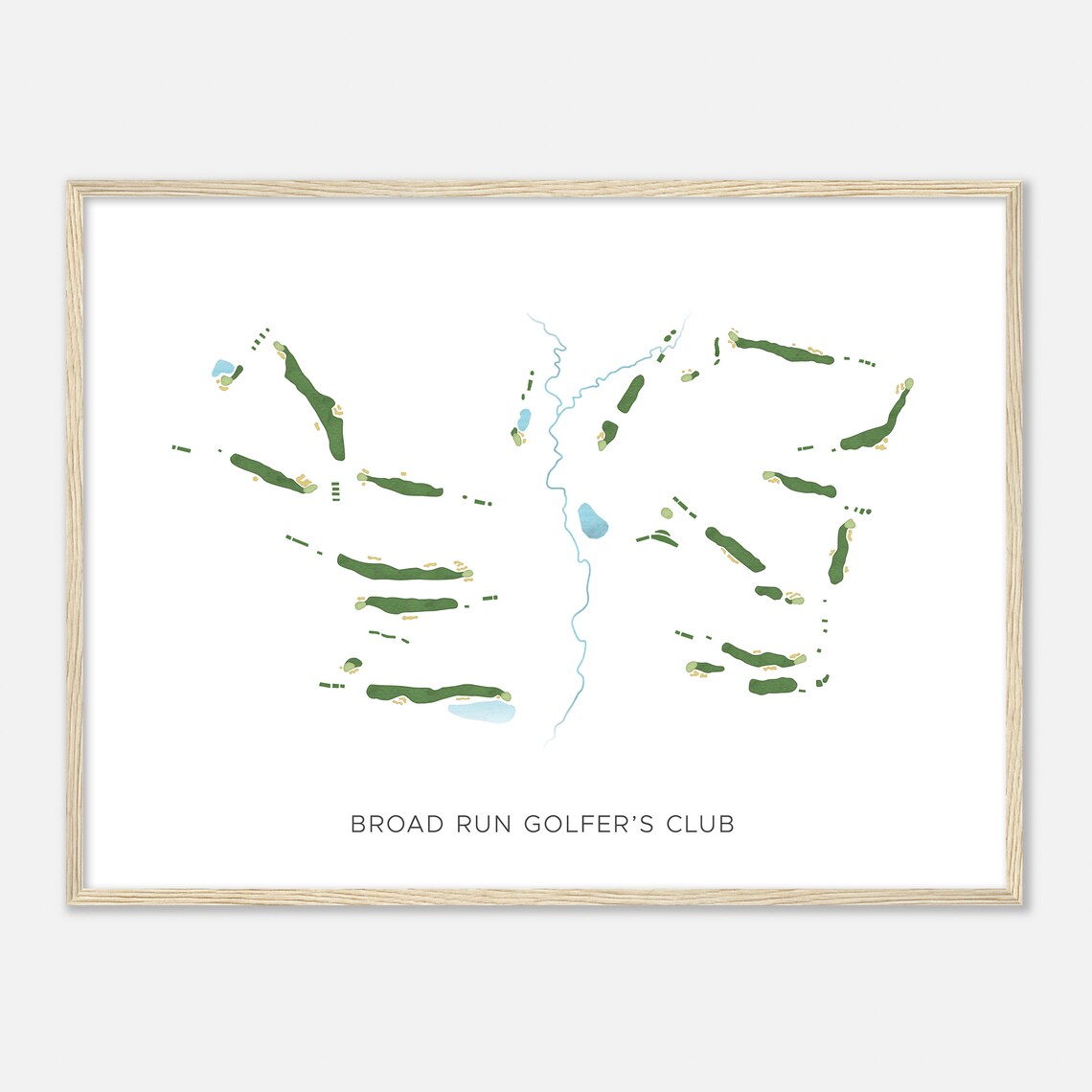 Broad Run Golfers Club Pennsylvania Modern Watercolor Map Golfer Gift Golf Wall Art Golf Poster Print Course Layout