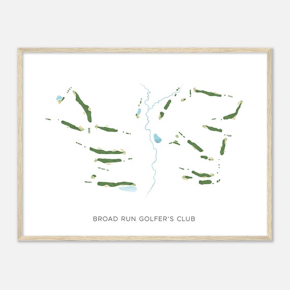 Broad Run Golfers Club Pennsylvania Modern Watercolor Map Golfer Gift Golf Wall Art Golf Poster Print Course Layout