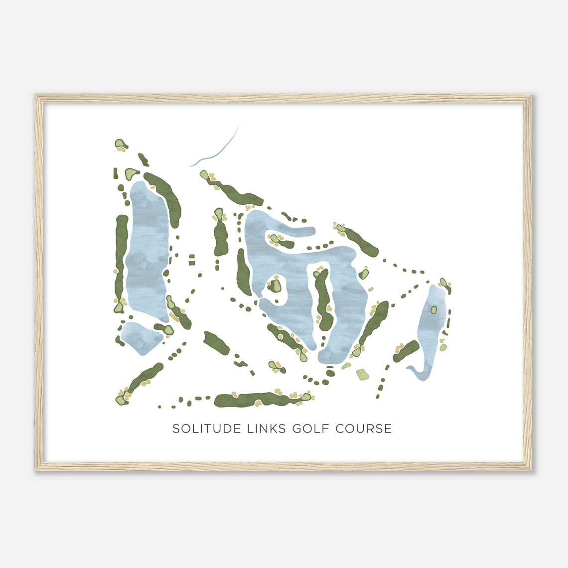 Solitude Links Golf Course Michigan Modern Watercolor Map Golfer Gift Golf Wall Art Golf Poster Print Course Layout - Image 2