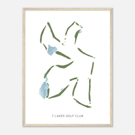 7 Lakes Golf Club North Carolina Modern Watercolor Map Golfer Gift Golf Wall Art Golf Poster Print Course Layout