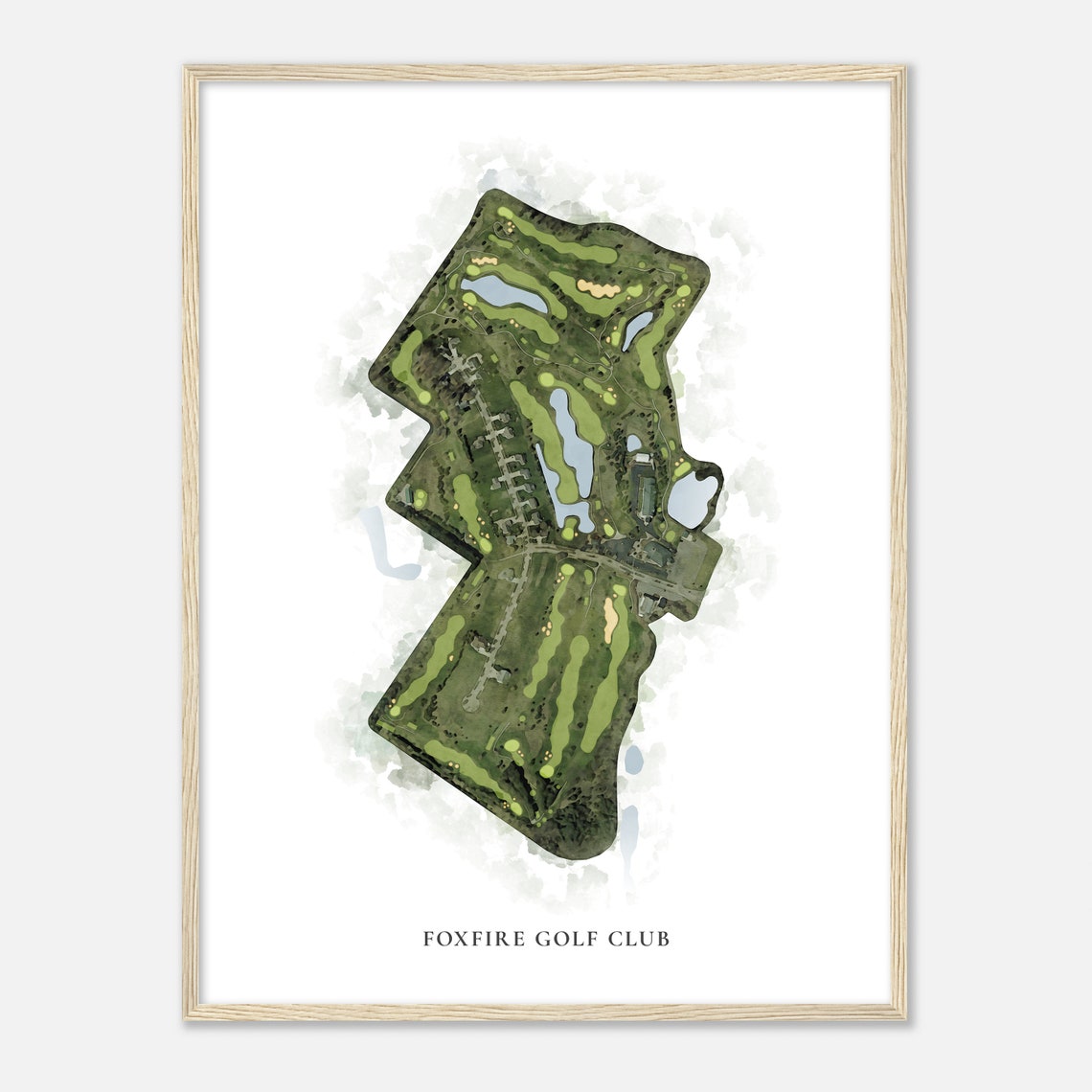 Foxfire Golf Club Wisconsin Classic Watercolor Map Golfer Gift Golf Wall Art Golf Poster Print Course Layout