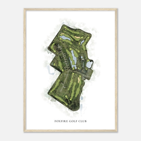 Foxfire Golf Club Wisconsin Classic Watercolor Map Golfer Gift Golf Wall Art Golf Poster Print Course Layout