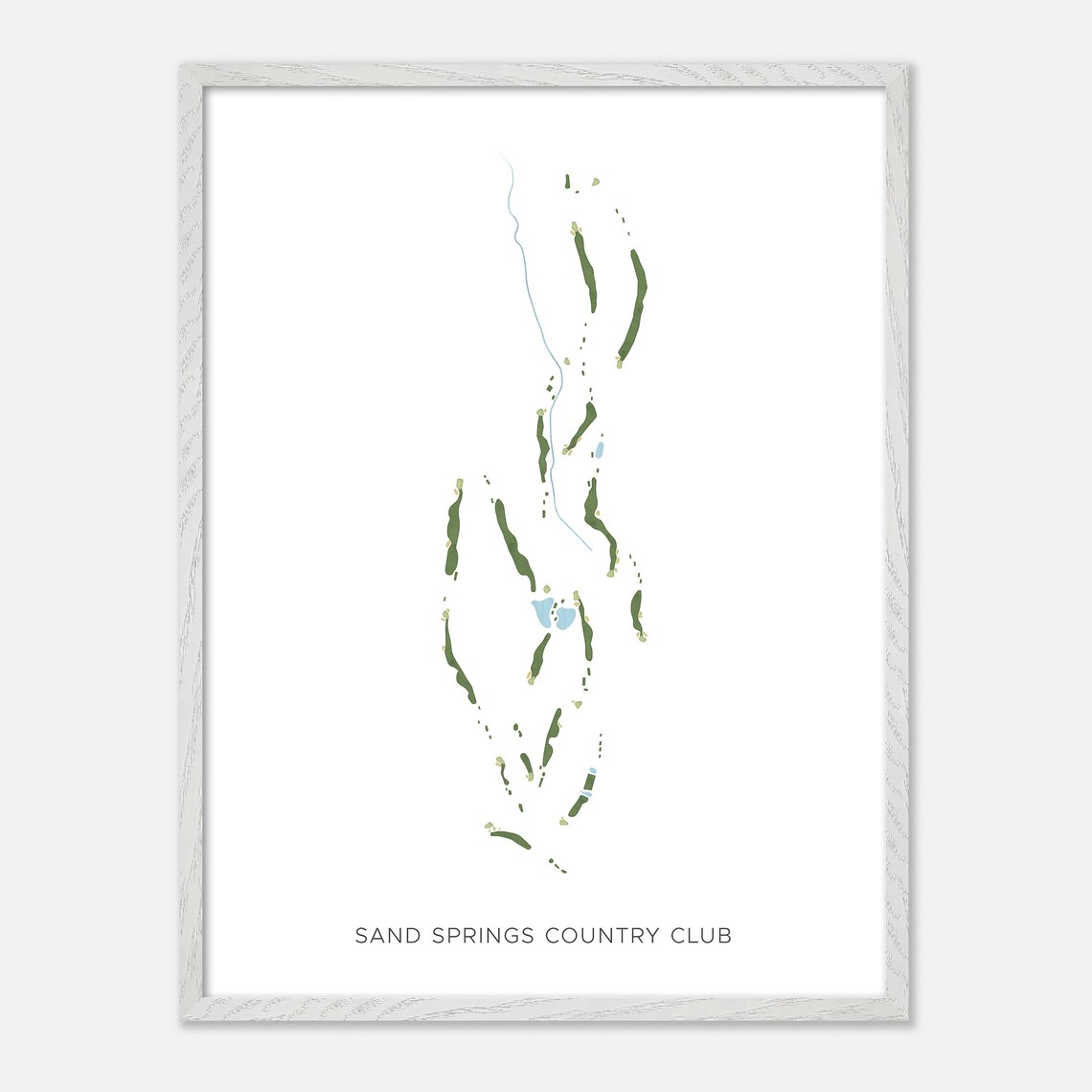 Sand Springs Country Club Modern Minimalist Watercolor Map Poster - Image 2