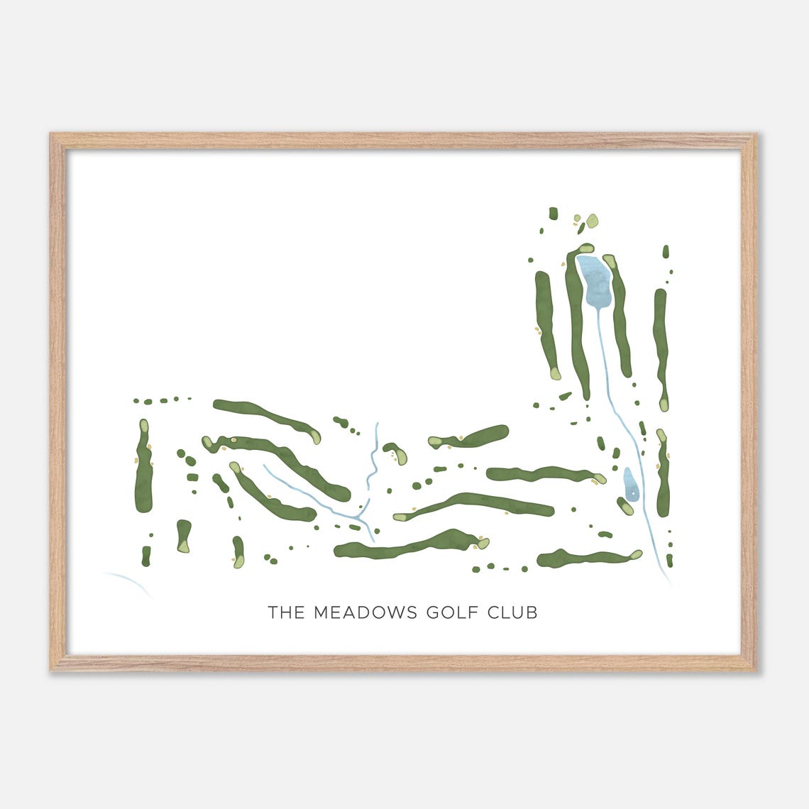 The Meadows Golf Club Modern Fairway Golf Course Layout Map Poster
