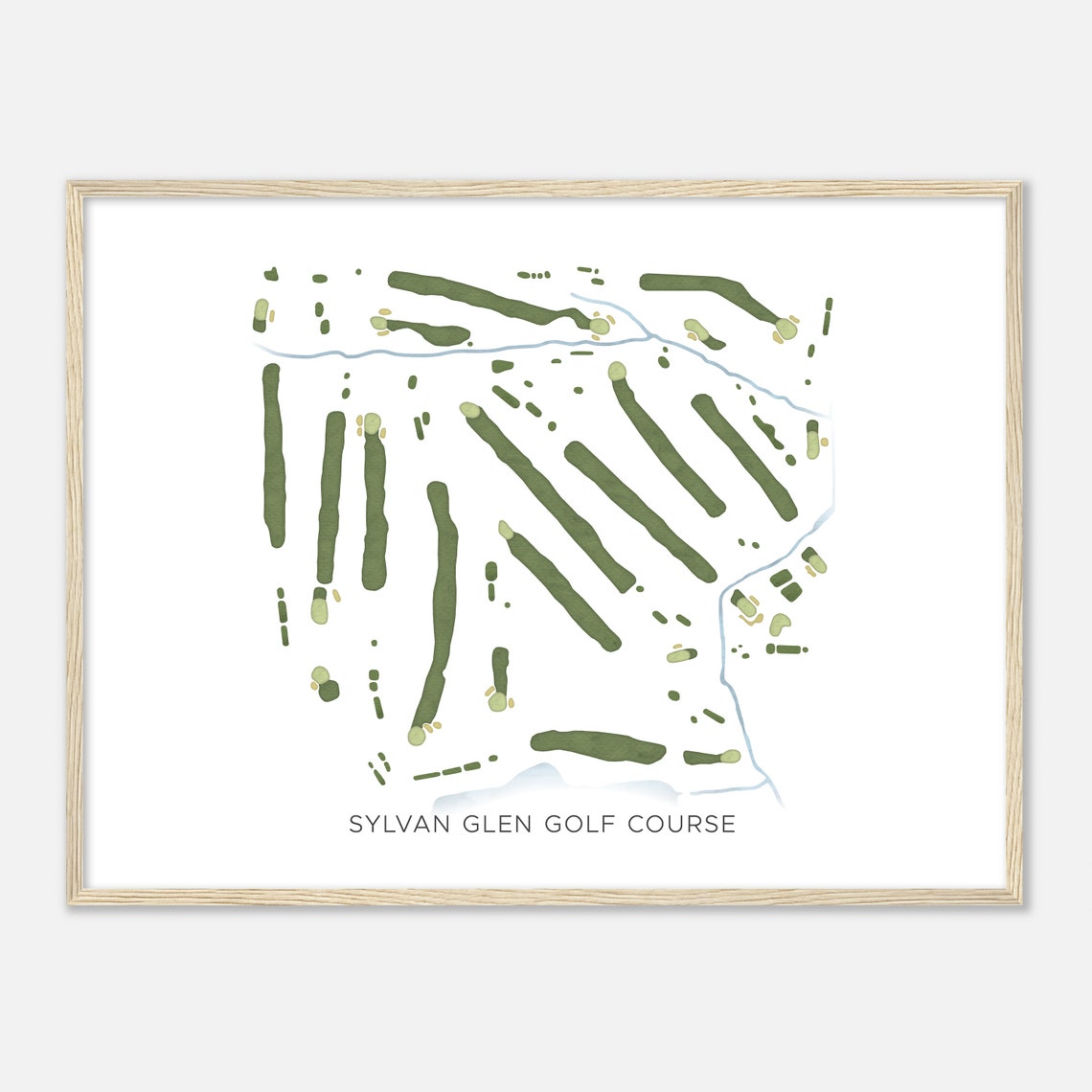 Sylvan Glen Golf Course Modern Minimalist Golf Course Map Poster - Image 2