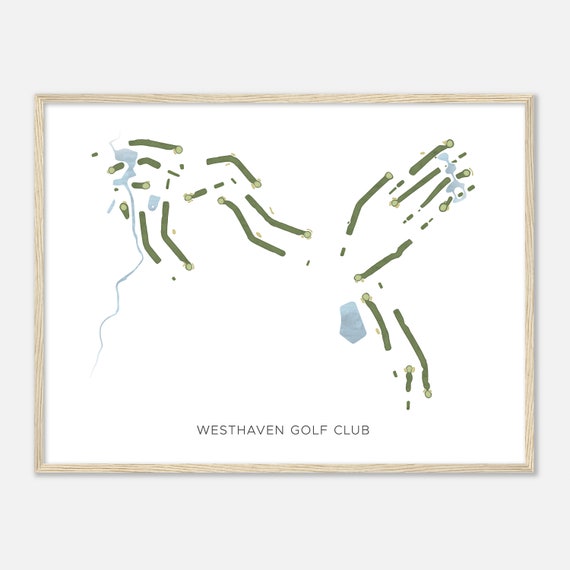 Westhaven Golf Club Wisconsin Modern Watercolor Map Golfer Gift Golf Wall Art Golf Poster Print Course Layout