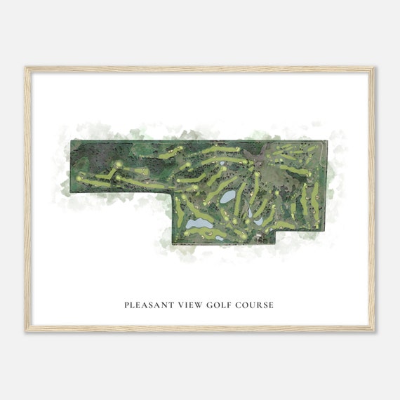 Pleasant View Golf Course Wisconsin Classic Watercolor Map Golfer Gift Golf Wall Art Golf Poster Print Course Layout