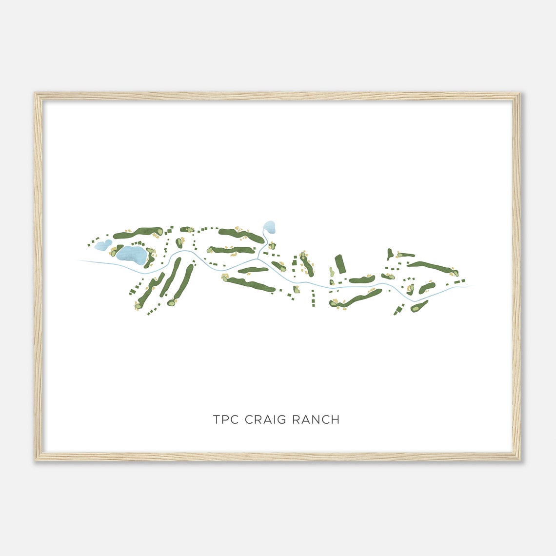 TPC Craig Ranch Texas Modern Watercolor Golf Course Map Poster - Image 2
