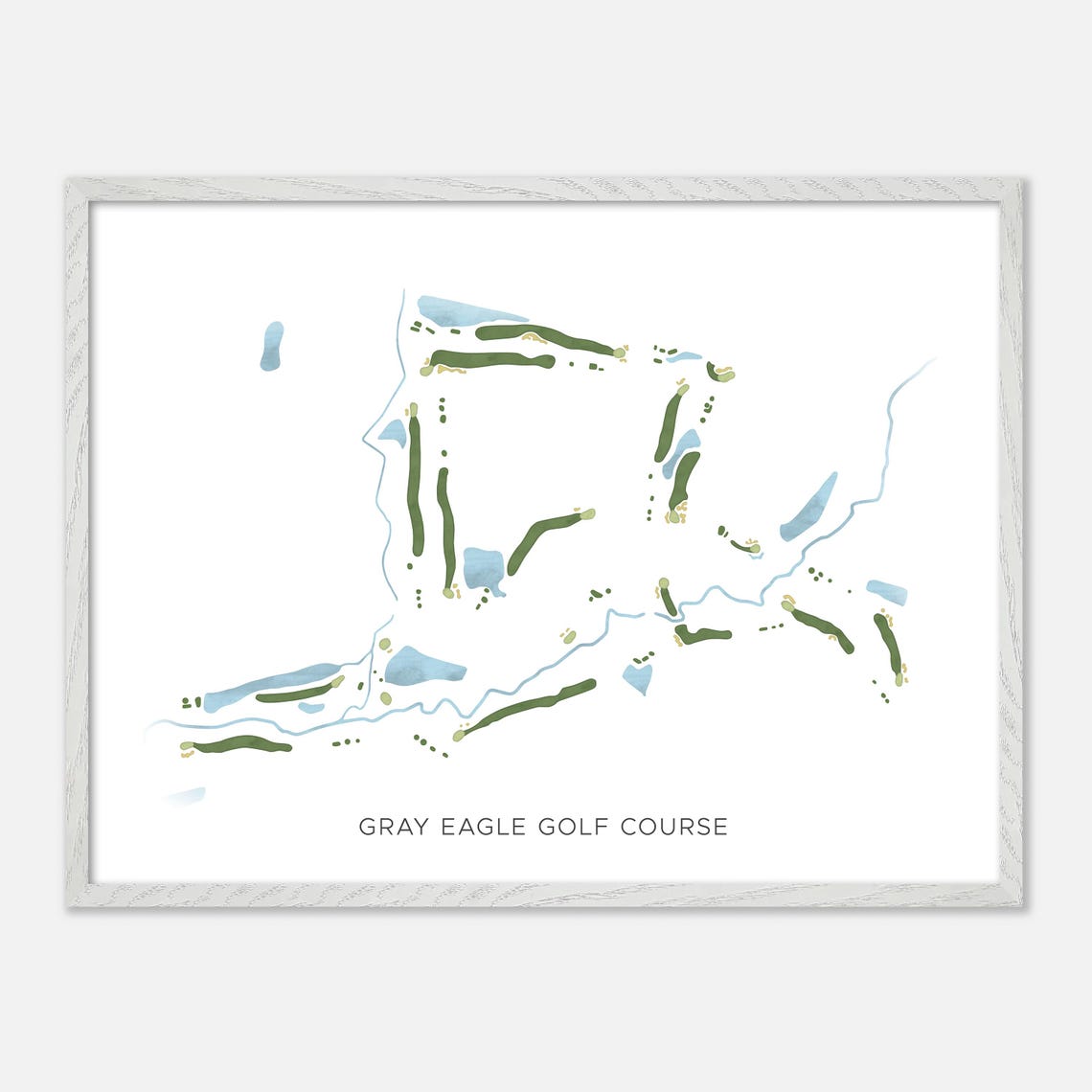 Gray Eagle Golf Course Fishers Indiana Modern Watercolor Map Poster - Image 4