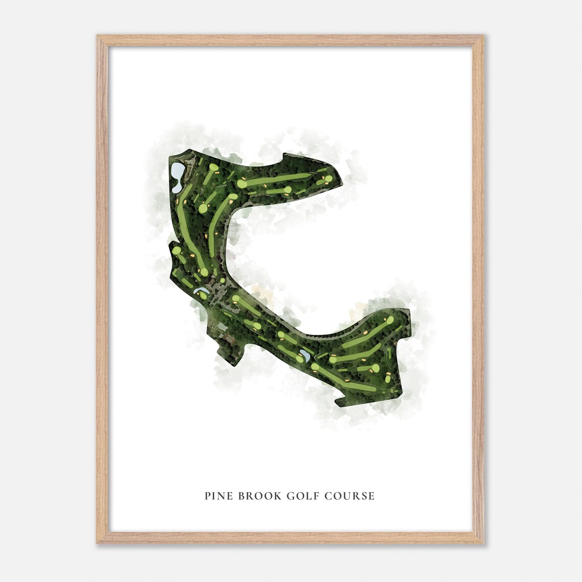 Pine Brook Golf Course Watercolor Aerial Map Art Poster Gift - Image 6