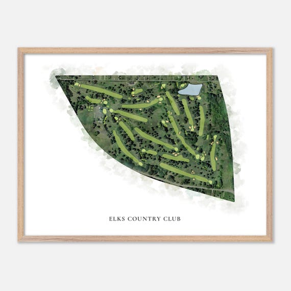 Elks Country Club In Rosemount Ohio Classic Watercolor Map Golfer Gift Golf Wall Art Golf Poster Print Course Layout