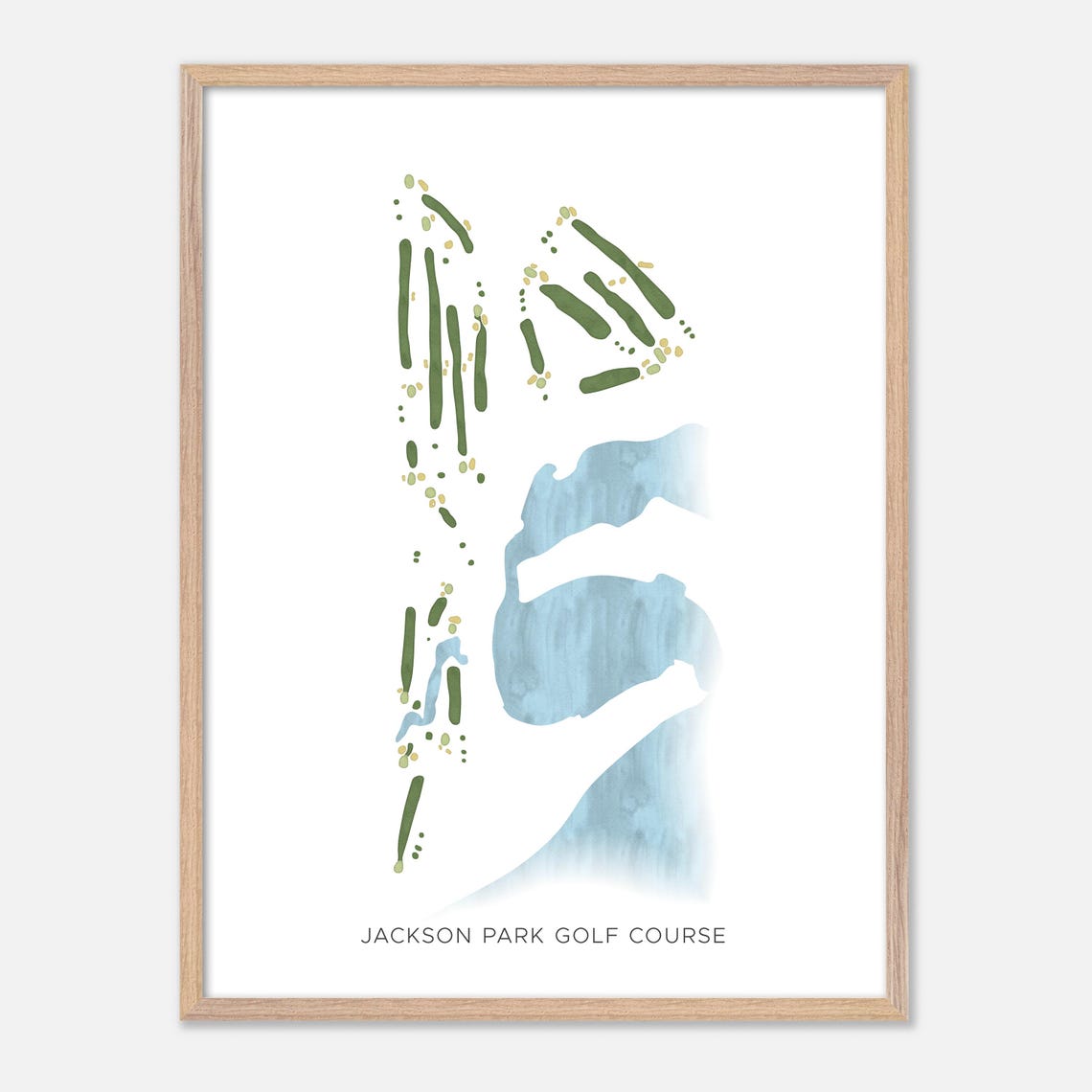 Jackson Park Golf Course Minimalist Watercolor Map Art Poster - Image 6