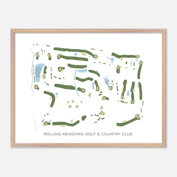 Rolling Meadows Golf Country Club In Niagara Falls Canada Modern Watercolor Map Golfer Gift Golf Wall Art Golf Poster Print