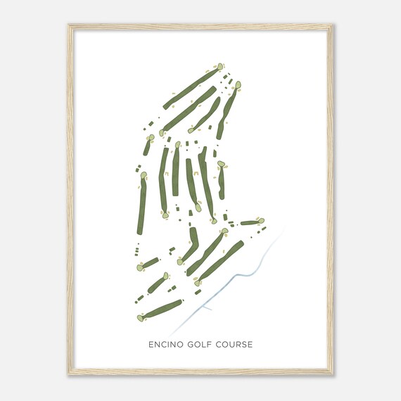 Encino Golf Course California Modern Watercolor Map Golfer Gift Golf Wall Art Golf Poster Print Course Layout