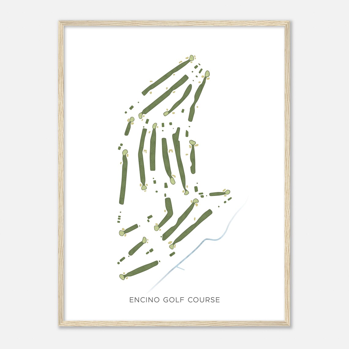 Encino Golf Course California Modern Watercolor Map Golfer Gift Golf Wall Art Golf Poster Print Course Layout