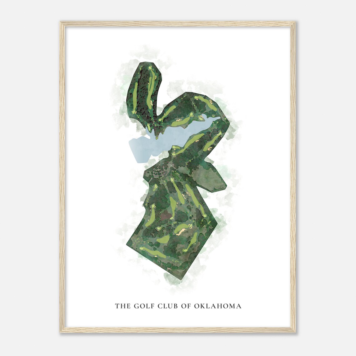 The Golf Club of Oklahoma Classic Watercolor Course Map Poster - Image 2