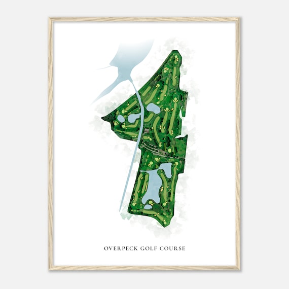 Overpeck Golf Course New Jersey Classic Watercolor Map Golfer Gift Golf Wall Art Golf Poster Print Course Layout