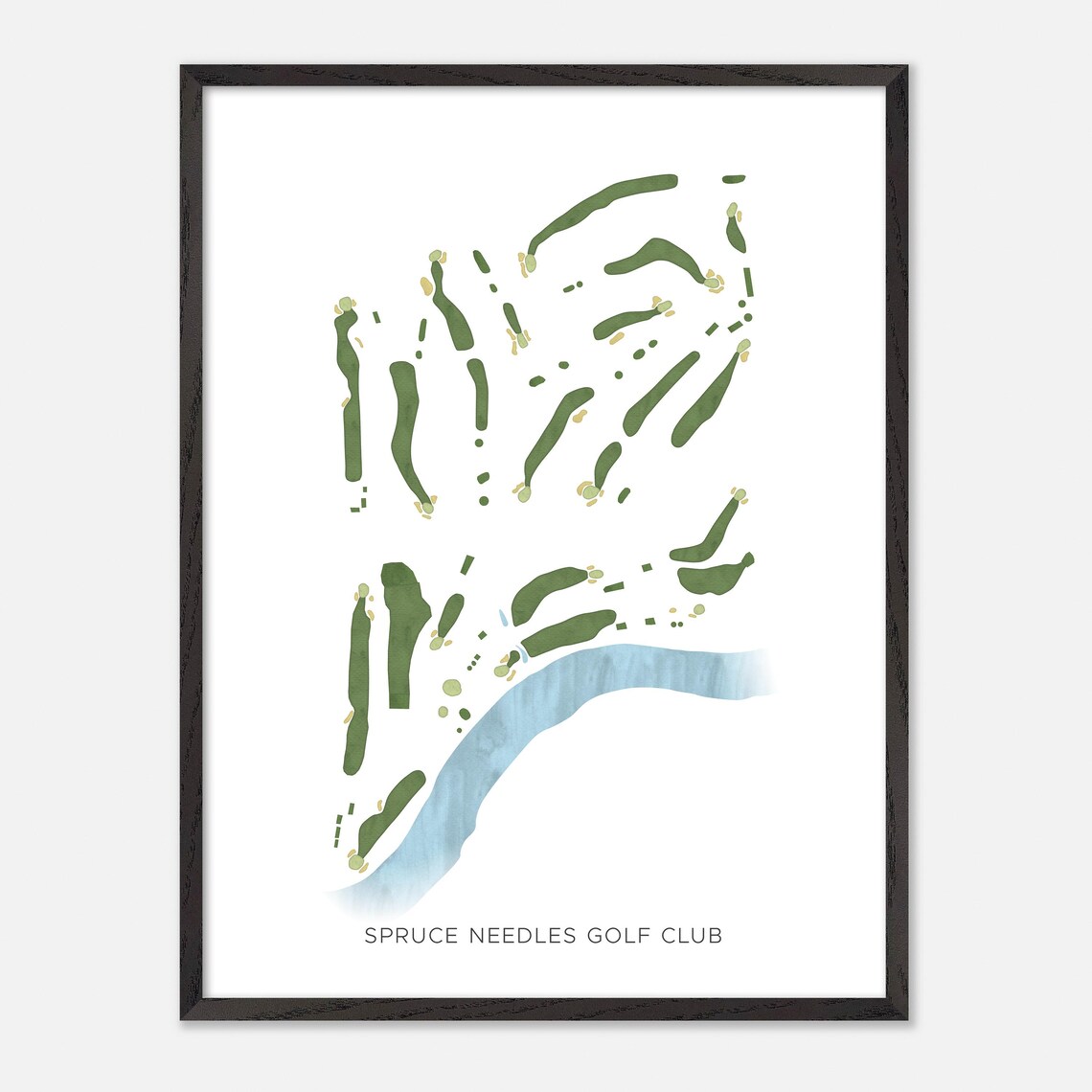 Spruce Needles Golf Club Timmins Canada Modern Watercolor Golf Map Poster - Image 2