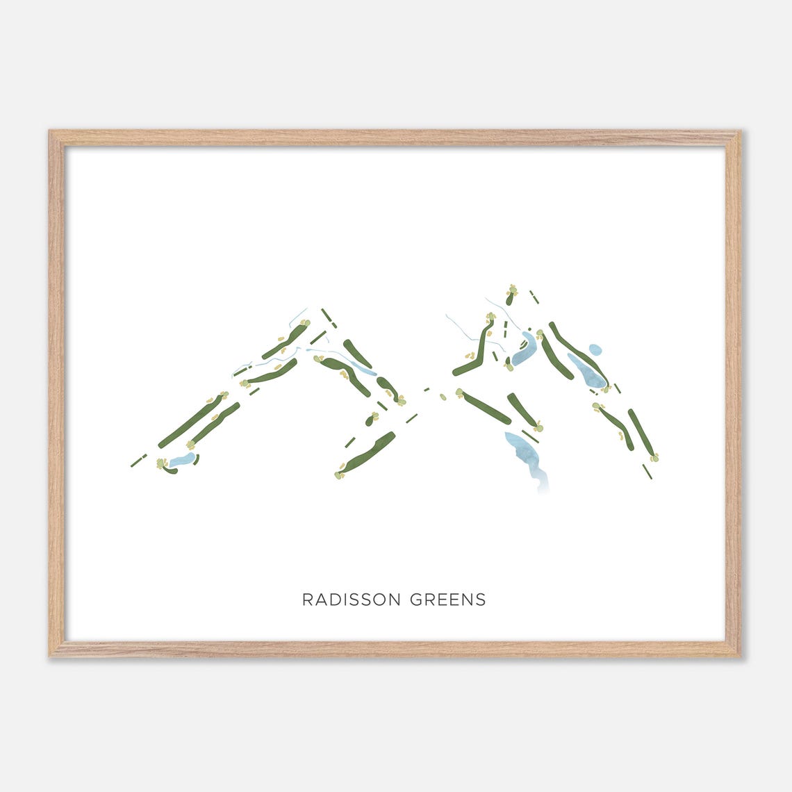 Radisson Greens New York Minimal Course Layout Map Art Poster