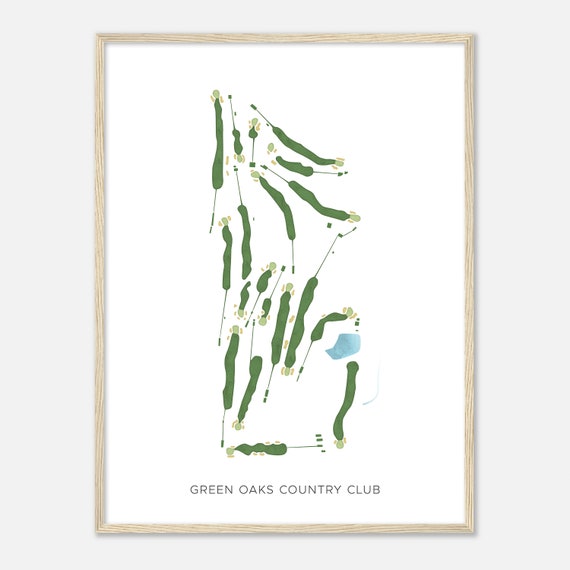 Green Oaks Country Club Pennsylvania Modern Watercolor Map Golfer Gift Golf Wall Art Golf Poster Print Course Layout