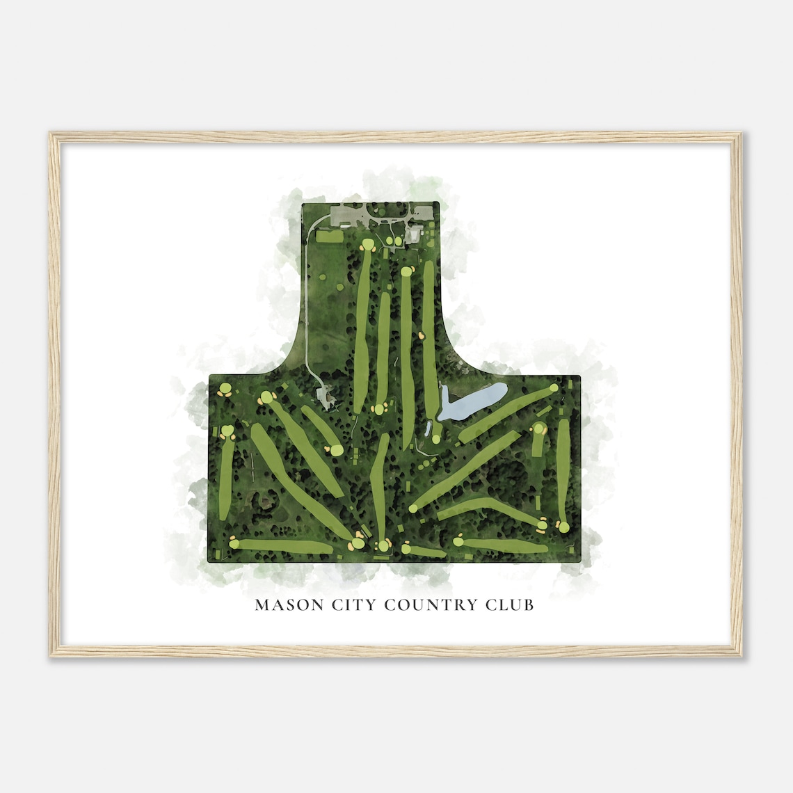 Mason City Country Club Classic Watercolor Course Map Poster - Image 2