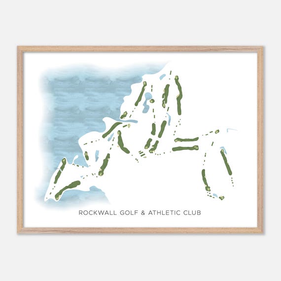 Rockwall Golf Athletic Club In Rockwall Texas Modern Watercolor Map Golfer Gift Golf Wall Art Golf Poster Print Course Layout