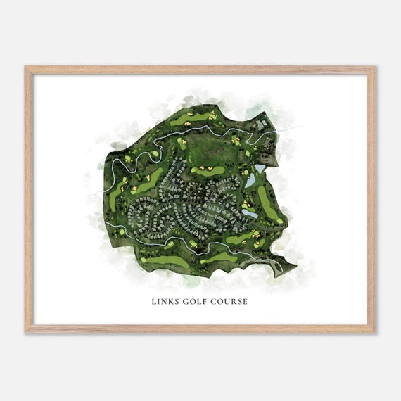 Links Golf Course In Littleton Colorado Classic Watercolor Map Golfer Gift Golf Wall Art Golf Poster Print Course Layout
