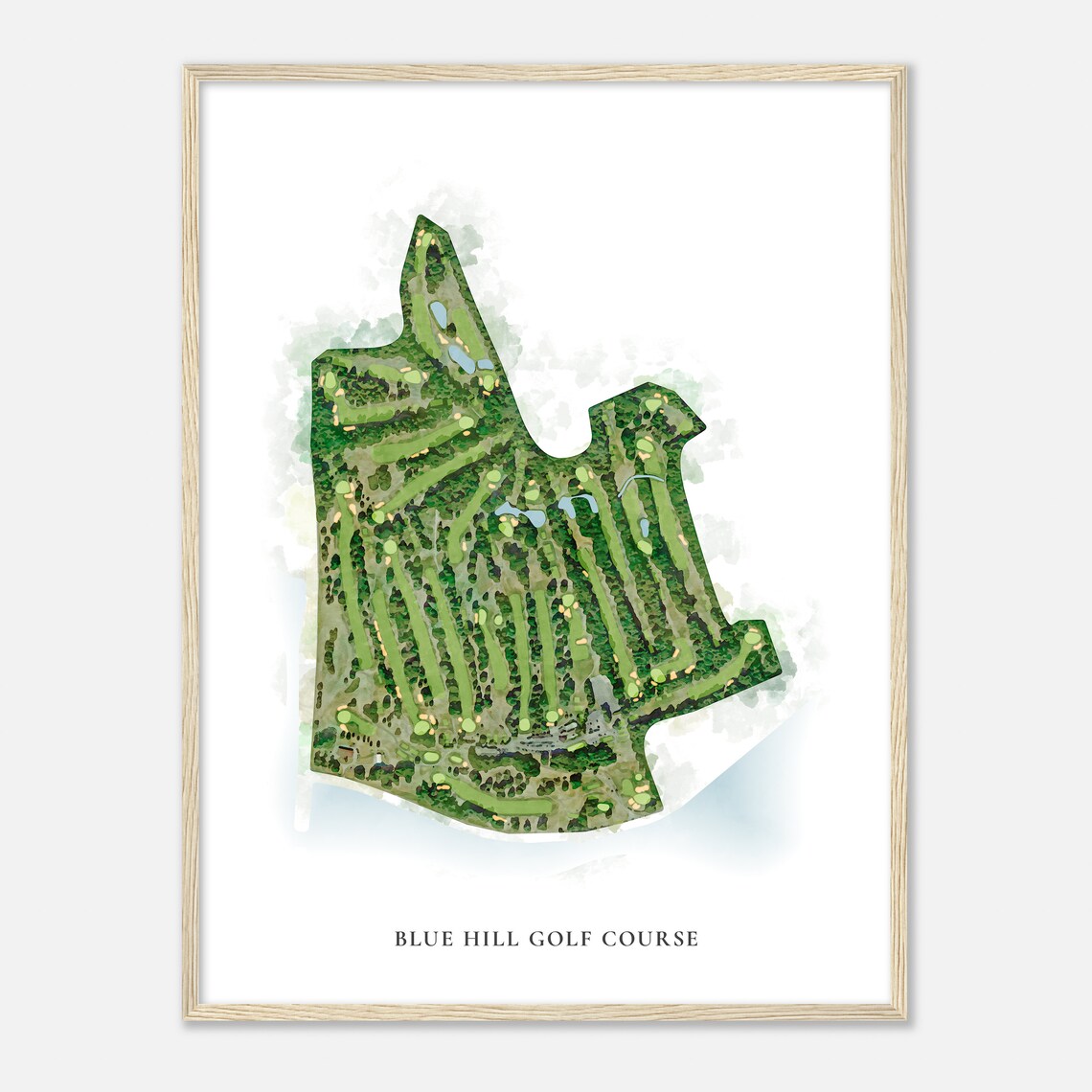Blue Hill Golf Course New York Classic Watercolor Map Golfer Gift Golf Wall Art Golf Poster Print Course Layout - Image 2