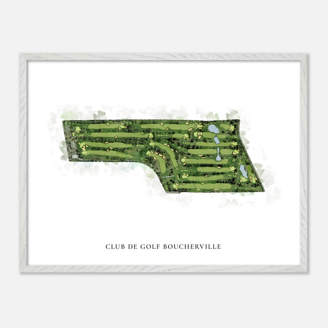 Club De Golf Boucherville Classic Aerial Watercolor Golf Map Poster - Image 3