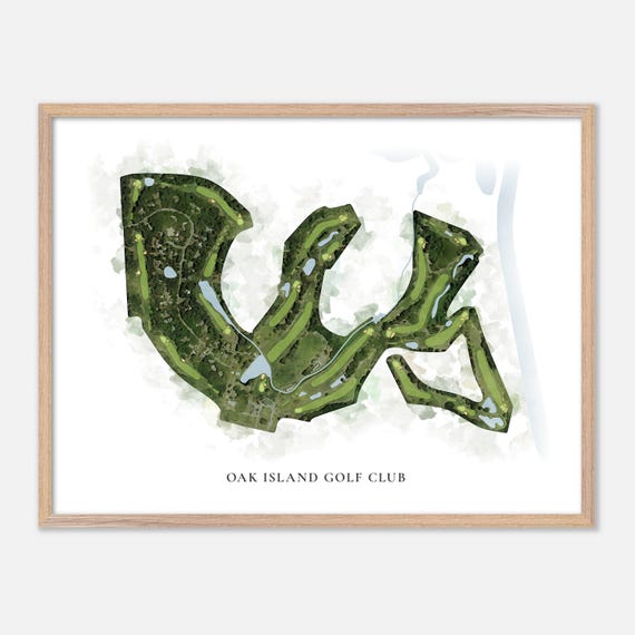 Oak Island Golf Club In Caswell Beach North Carolina Classic Watercolor Map Golfer Gift Golf Wall Art Golf Poster Print