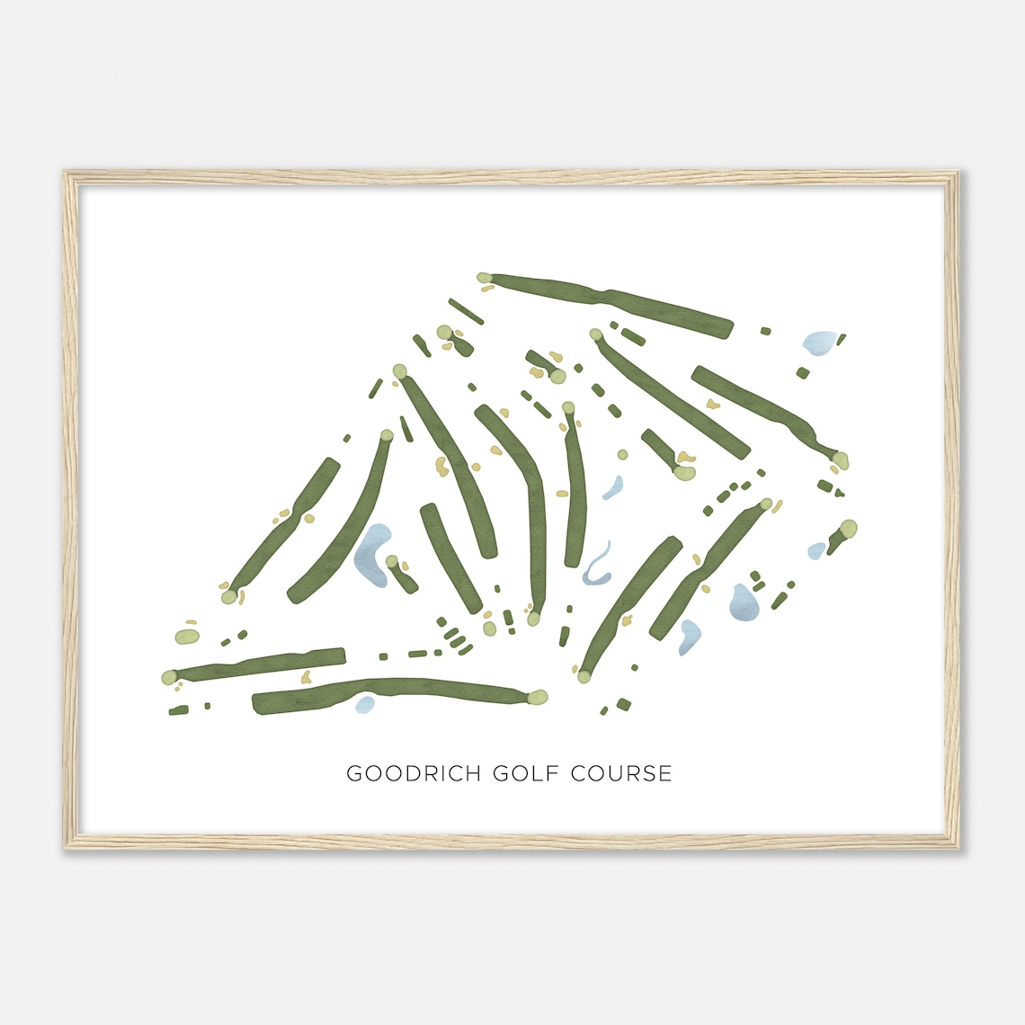 Goodrich Golf Course Modern Minimalist Watercolor Map Poster - Image 2