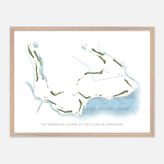 The Deerwood Course at the Clubs of Kingwood Modern Watercolor Map Poster