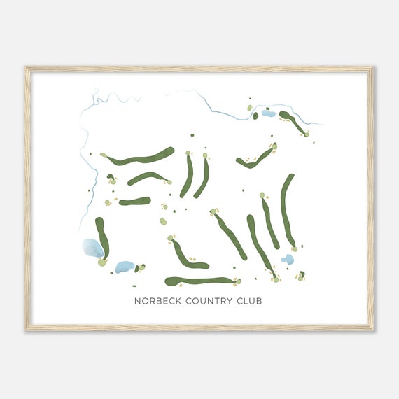 Norbeck Country Club Maryland Modern Watercolor Map Golfer Gift Golf Wall Art Golf Poster Print Course Layout