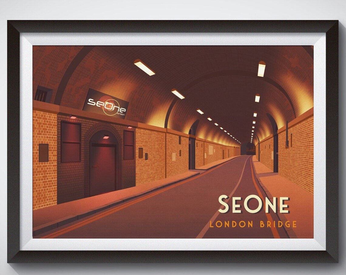 SeOne Nightclub London Bridge Railway Arches Retro Venue Poster