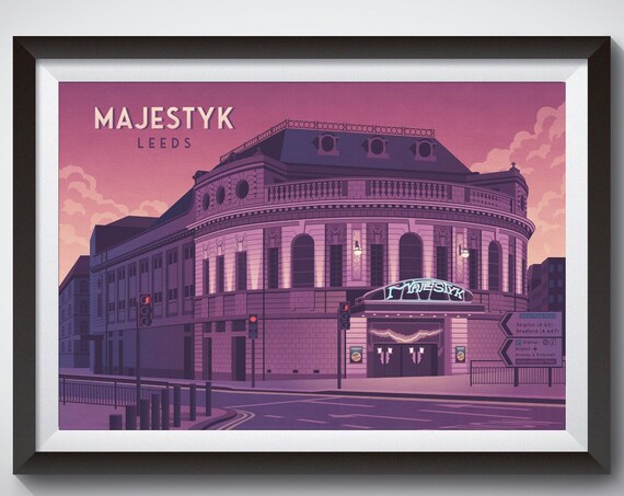 Majestyk Leeds Nightclub Majestic Cinema Music Venue Travel Poster