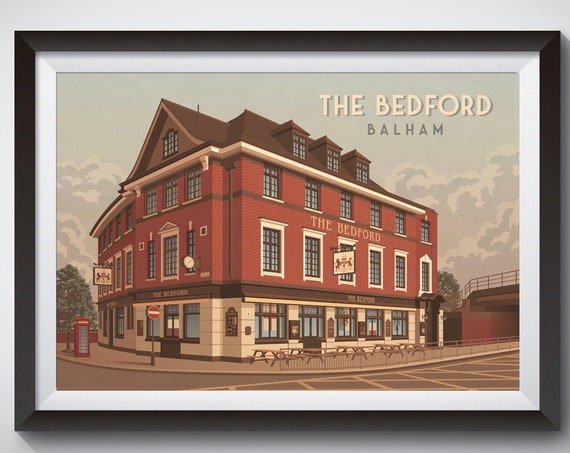 The Bedford Balham Poster South London Music Venue London Pub Wedding Venue Live Music Vintage Travel Print Clapham Retro Artwork