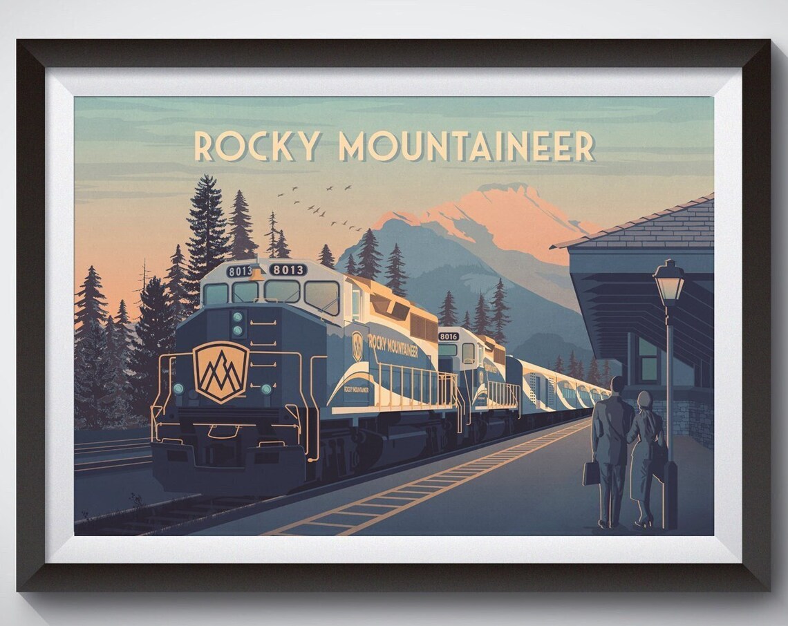 Rocky Mountaineer Canada Vintage Travel Poster