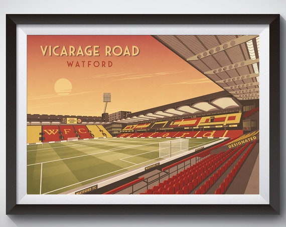 Vicarage Road Watford Stadium Poster Football The Hornets Elton John Watford Football Club Watford Fc Vintage Art Print Graham Taylor