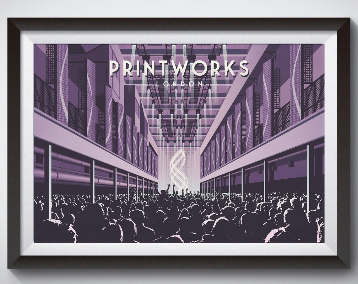 Printworks Nightclub London Travel Poster Print