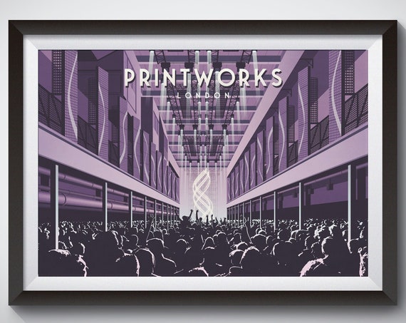 Printworks Nightclub London Travel Poster Print