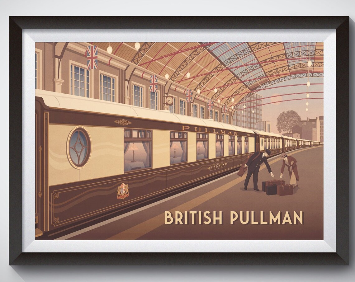 British Pullman Vintage Travel Poster, Art Deco