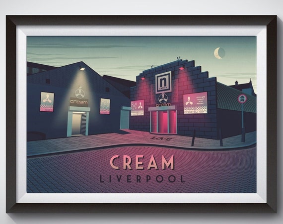Cream Liverpool Nightclub Vintage Travel Poster