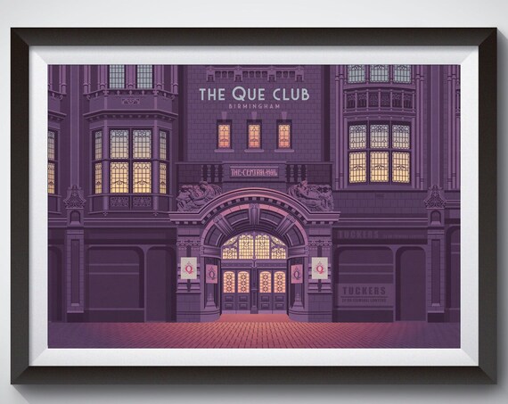 Que Club Birmingham Architecture Poster Print