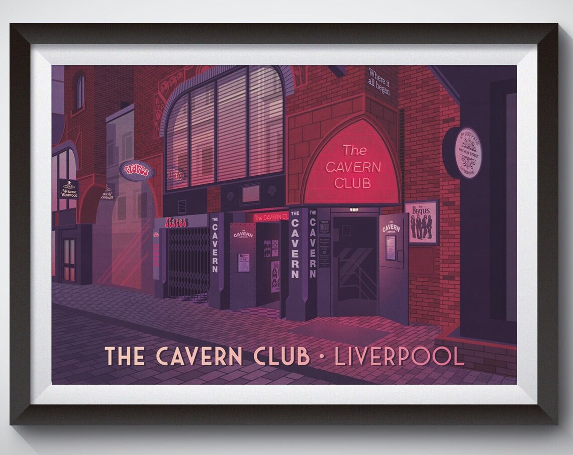 The Cavern Club Liverpool Vintage Travel Poster