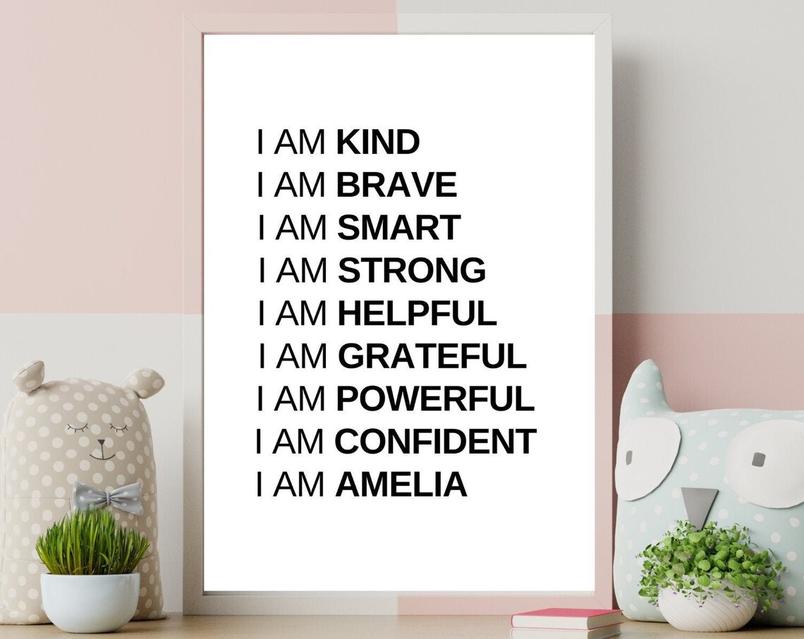 Personalized Name Kids Affirmations Confidence Building Poster - Image 4