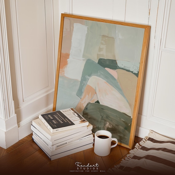 Minimalist Wall Art Abstract Figurative Print Japandi Sage And Terracotta Decor Da00035
