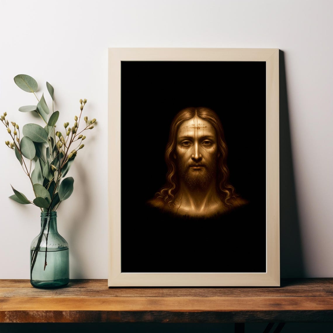 Jesus Christ Golden Portrait Sacred Christian Religious Art Poster