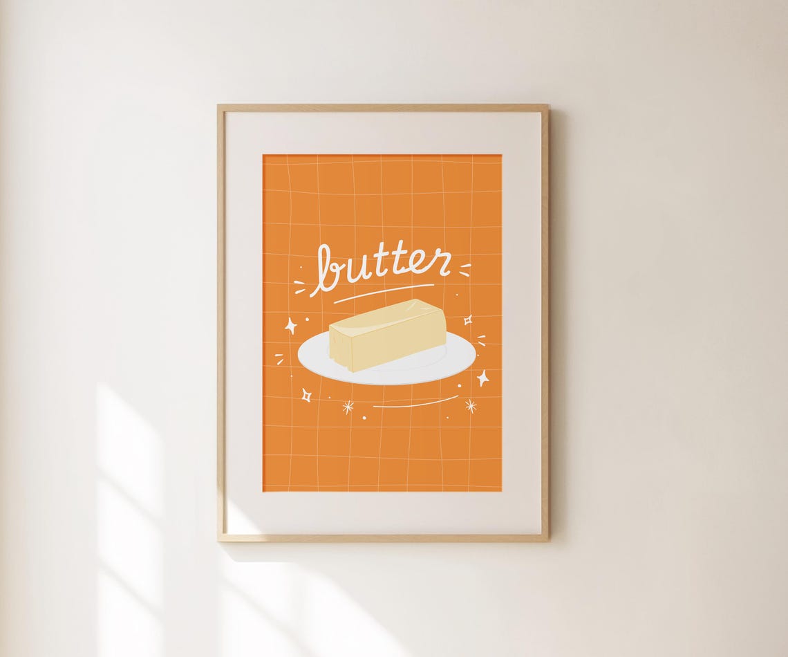 Butter Prints Cute Butter Art Kitchen Wall Art Aesthetic Kitchen Decor Fun Kitchen Print Trendy Kitchen Poster Preppy Apartment Decor - Image 4