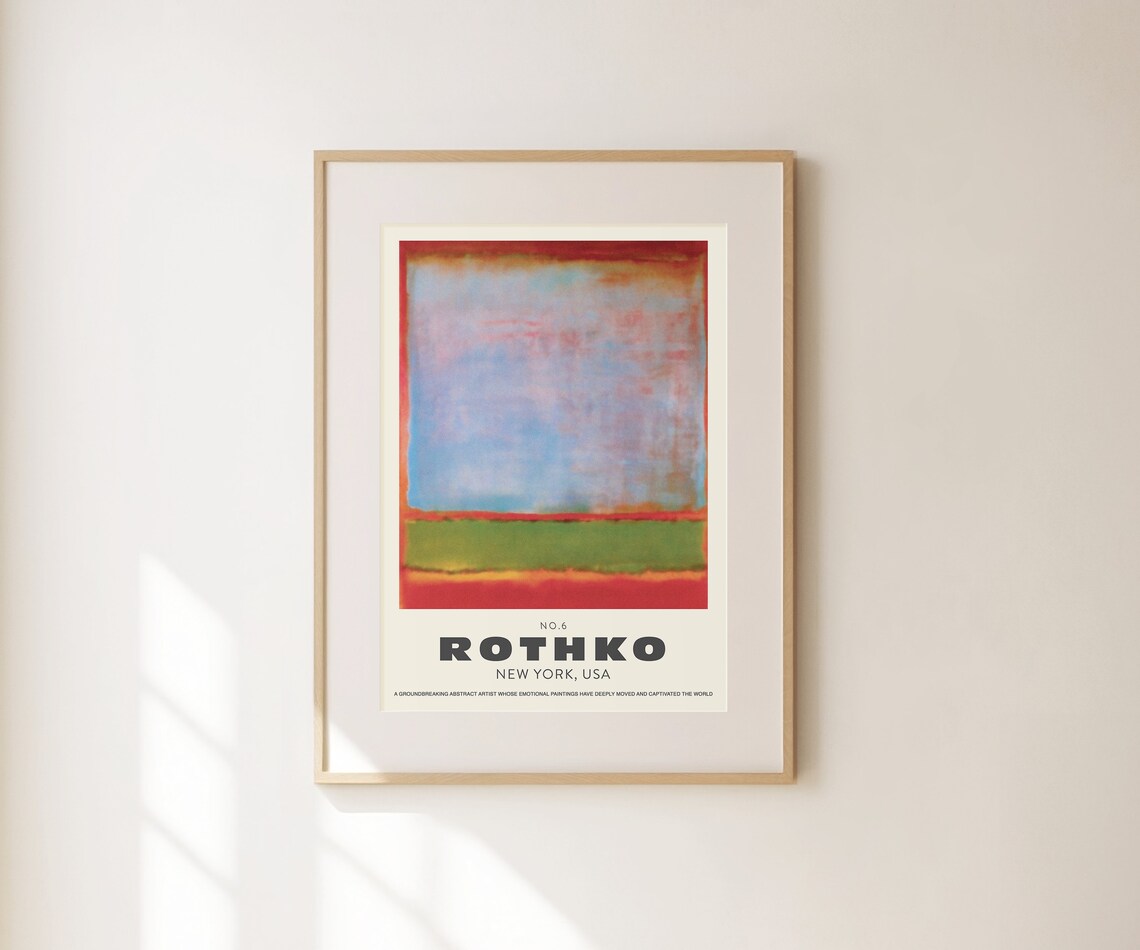 Rothko No 6 Blue Red Green Abstract Color Field Modern Art Poster - Image 2